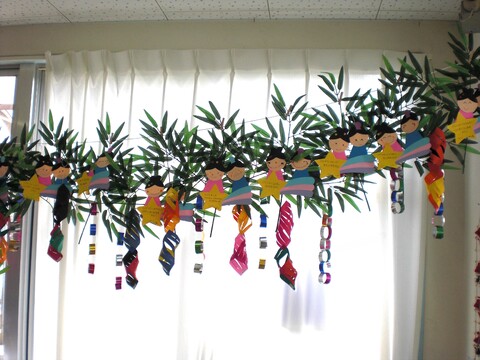 織姫と彦星、貝がら飾り、輪つなぎ（年中）