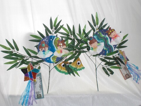 織姫と彦星、じゃばらのスイカおばけと流れ星（年長）